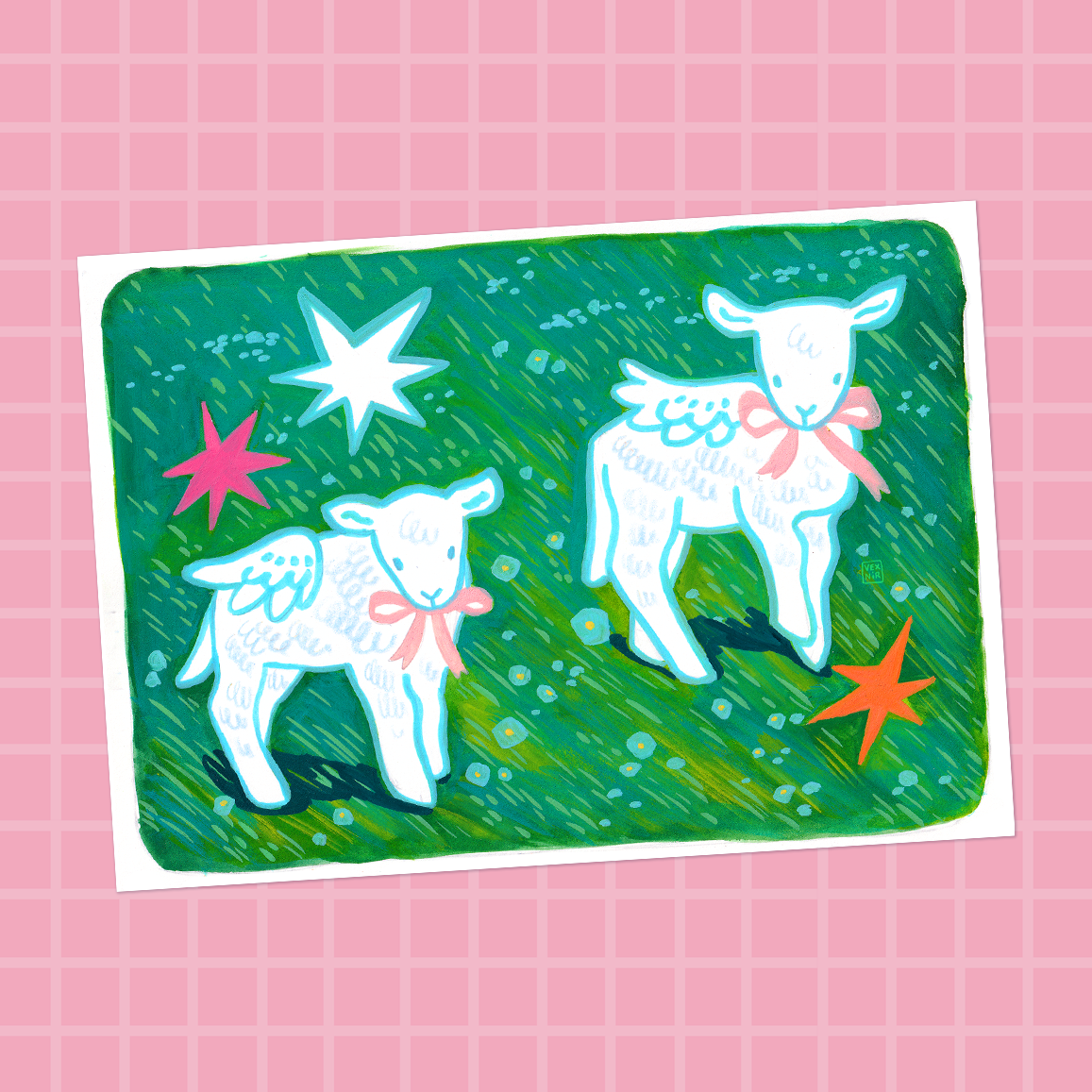 Postcard / Mini Print | Angel Sheep