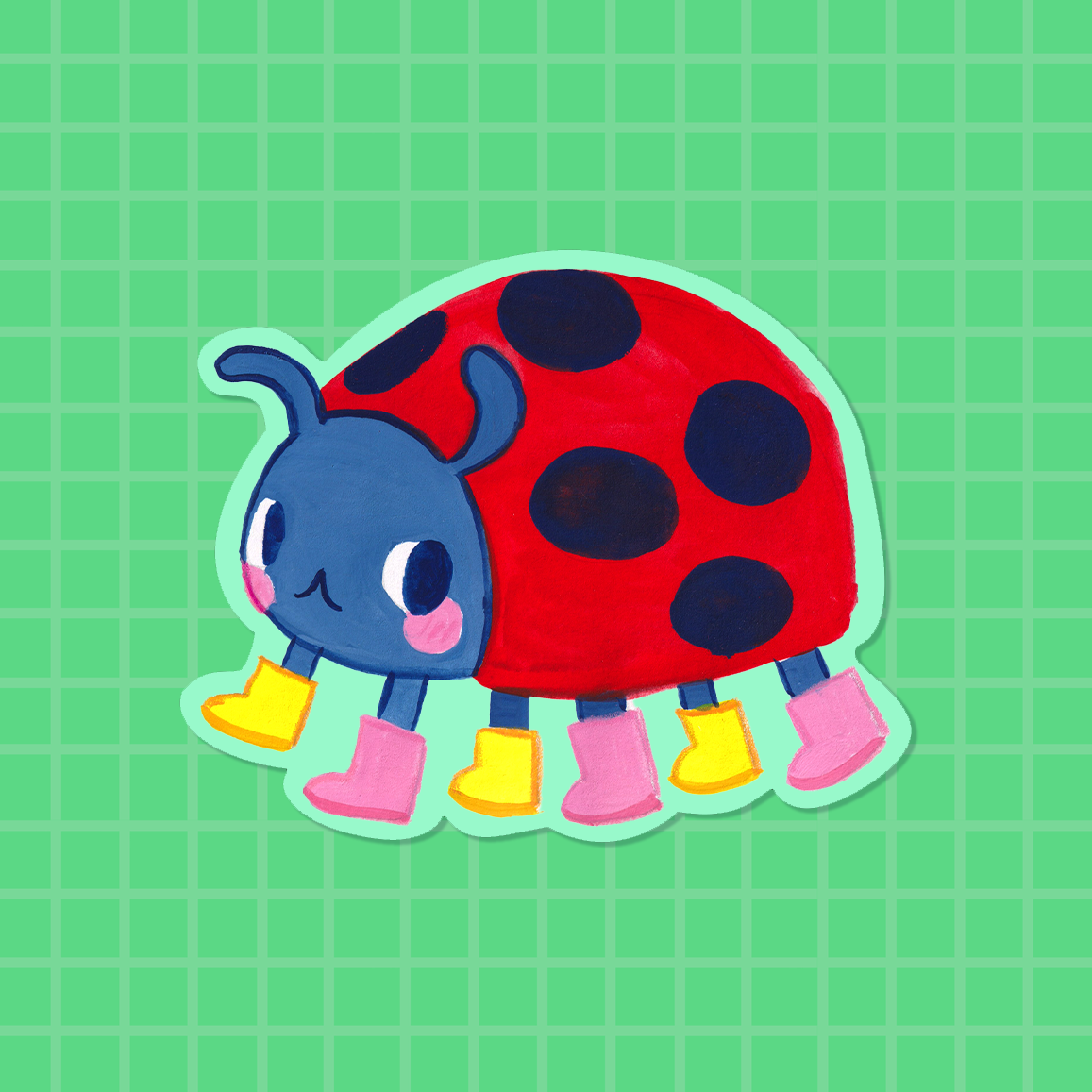 Vinyl Sticker | Ladybug in Rainboots