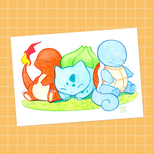 Postcard / Mini Print | Sleepy Friends