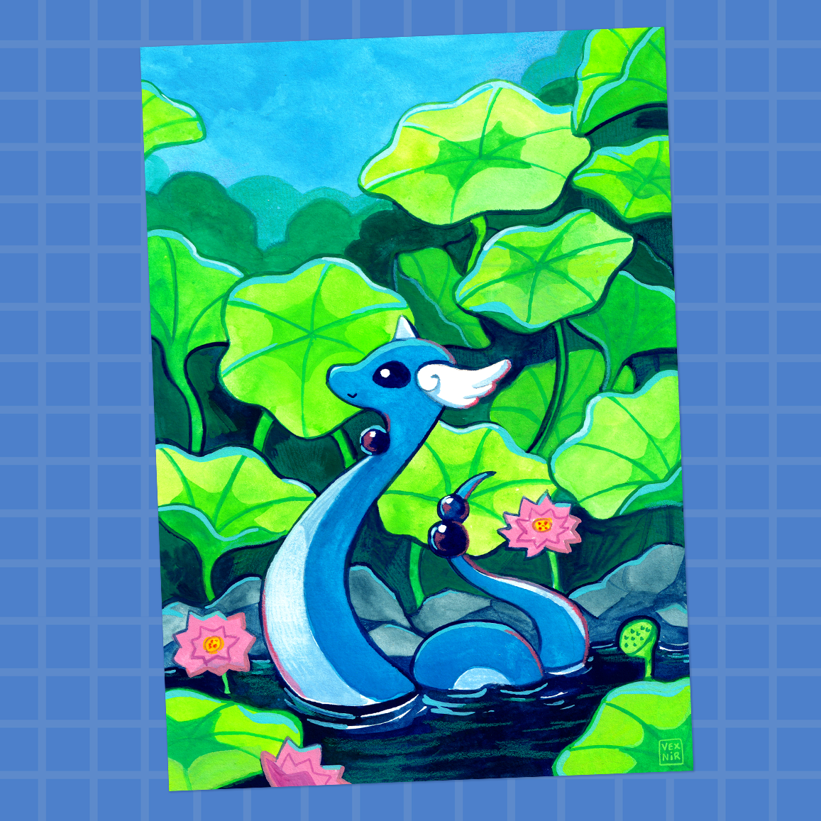 A5 Art Print | Lotus Lake