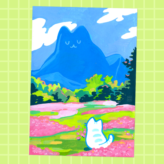 A5 Art Print | Cat Mountain