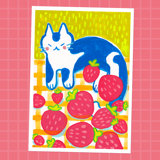 A5 Art Print | Strawberry Picnic