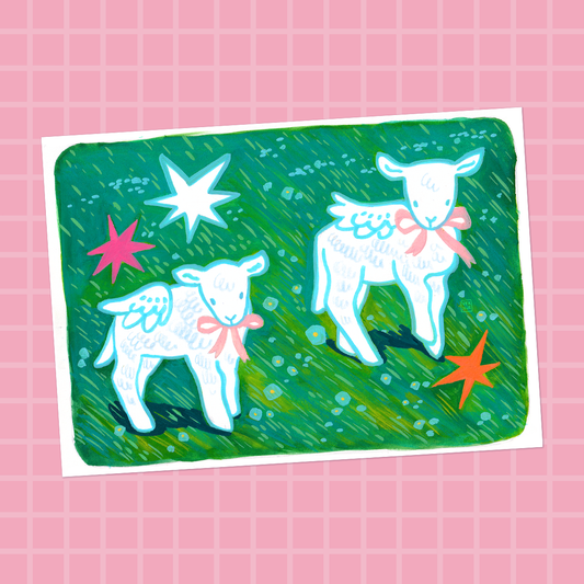 Postcard / Mini Print | Angel Sheep