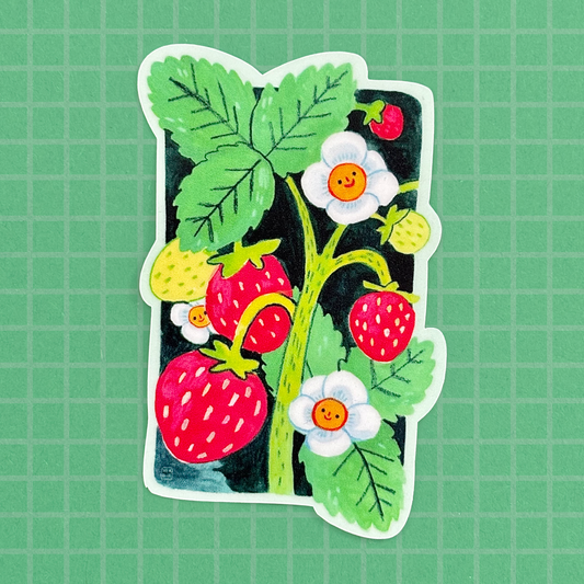 Vinyl Sticker | Cheerful Strawberry