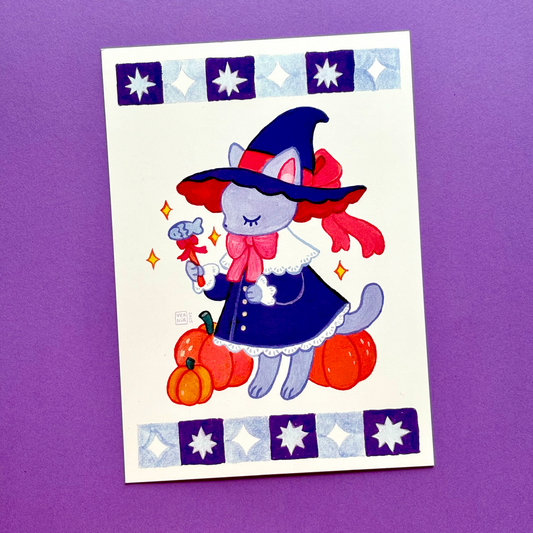 Postcard / A6 Print | Witch Kitty