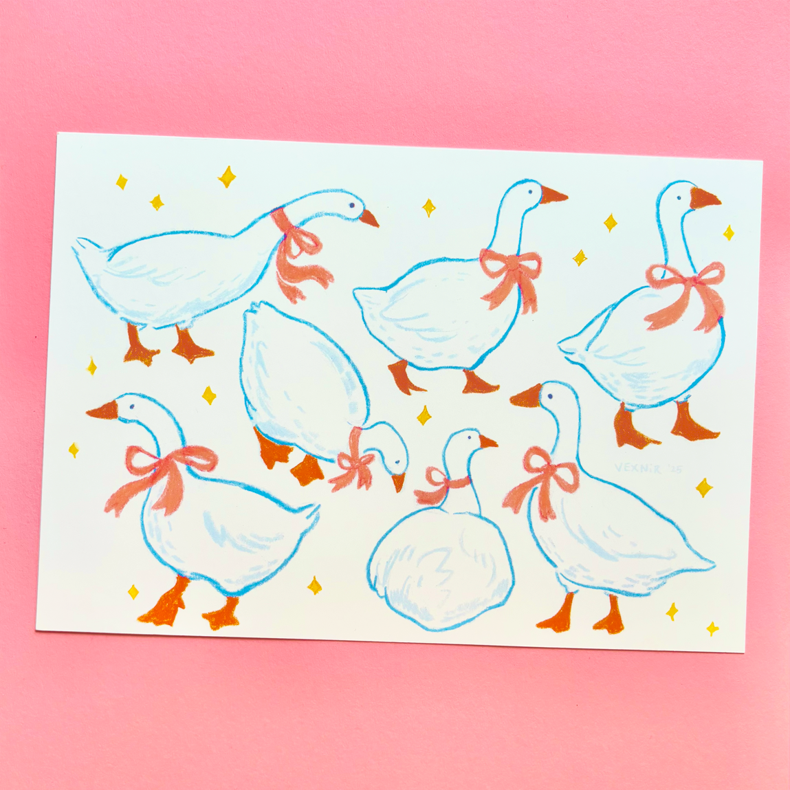 A5 Art Print | Cute Little Geese
