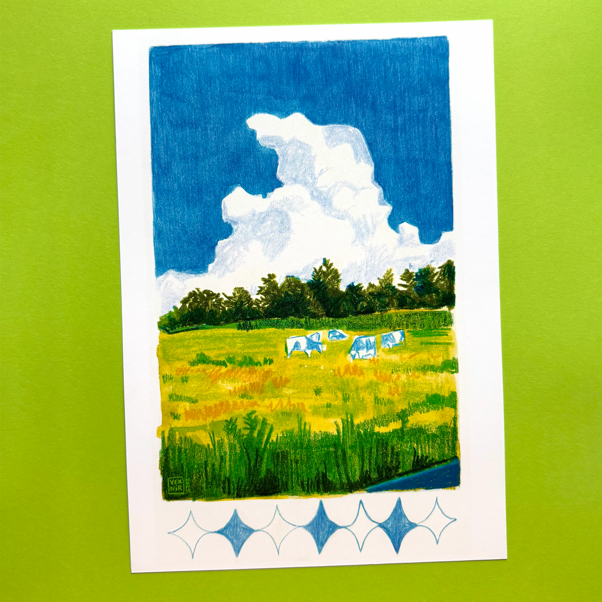 A5 Art Print | Little Blue Cows