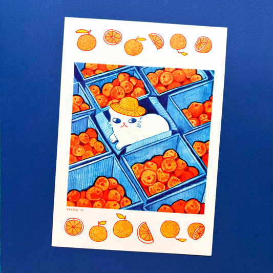 A5 Art Print | Orange Aficionado Cat