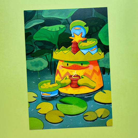 A5 Art Print | Tea Time at the Pond