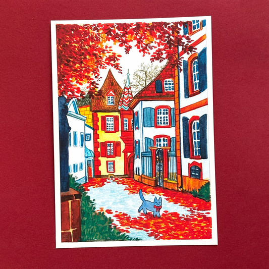 A5 Art Print | Autumn Town
