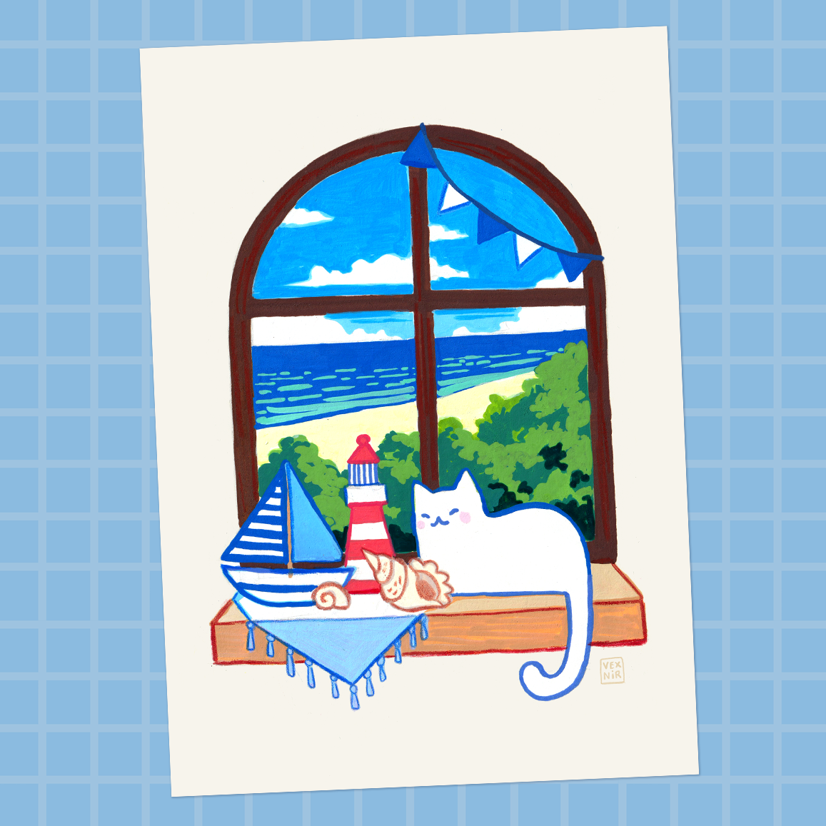 A5 Art Print | Seaside View