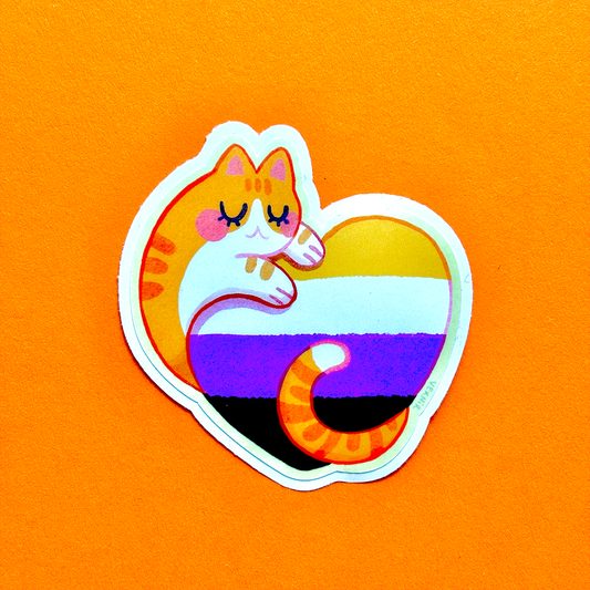 Vinyl Sticker | Pride Kitty (Nonbinary)